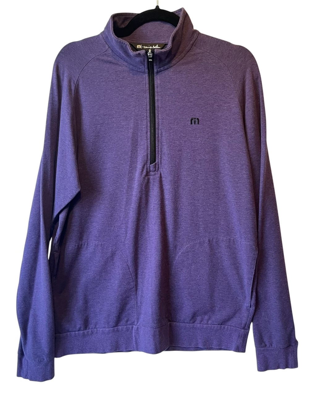 Travis Mathew 1/4 Zip Pullover Mens M Purple Golf Shirt Preppy Long sleeve